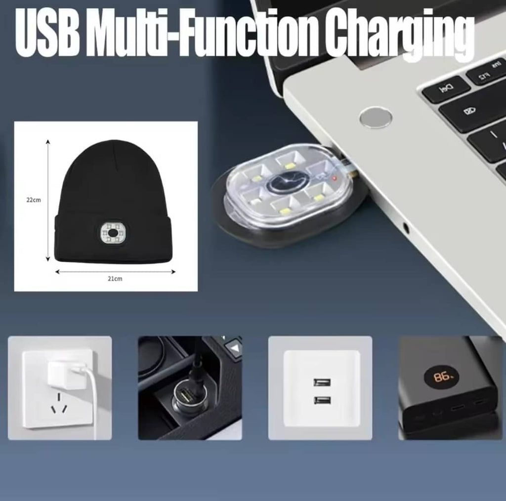 Bonnet Bluetooth 3 en 1 – Lumière LED + Casque sans FIL unisexe  + Style